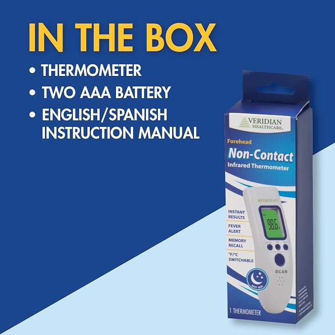 Veridian Non-Contact Thermometer LCD Display 09-183 1 Each