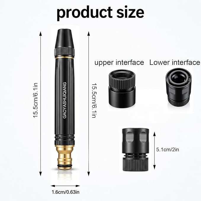 High Pressure Car Wash Nozzle – 2026 Upgraded Garden Hose Sprayer with Quick Connect,Heavy Duty for Car Wash,Showering Pets,Garden Watering & Outdoor Cleaning