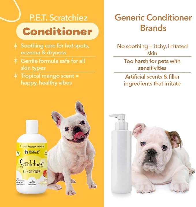 P.E.T. Scratchiez Soothing Oatmeal & Aloe Conditioner for Dogs & Cats — Commercial 5 Gallon Pail — Moisturizes, Softens & Helps Calm Itchy, Flaky Coats — Sulfate-Free, pH-Balanced, Hypoallergenic