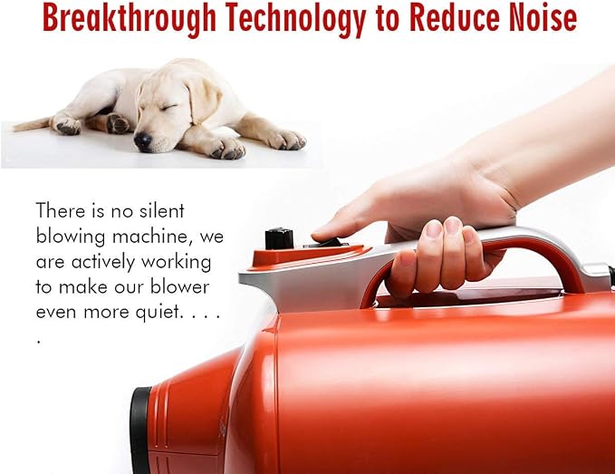 shernbao High Velocity Professional Dog Pet Grooming Hair Drying Force Dryer Blower 6.0HP (DHD-2400F) | 6.0HP powerful blower force dryer, professional pet hair drying machine for dogs, orange color, model DHD-2400F
