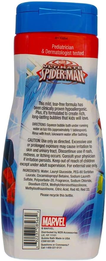 Amazing Spider-Man Bath Time Kids’ Bubble Bath Soap, 24 Fl Ounces, Watermelon Scent