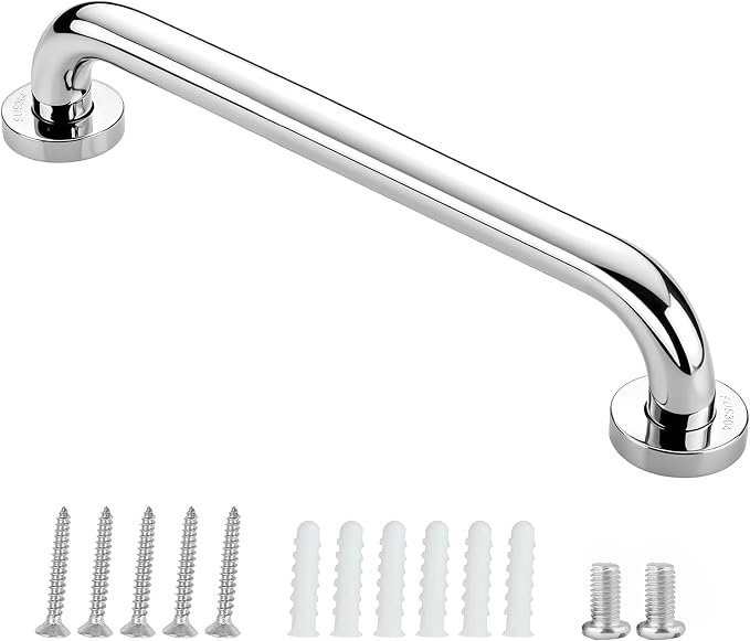 Shower Grab Bars for Bathroom, 16 Inch Handicap Grab Bars, 304 Stainless Steel Safety Bars for Shower and Bathtub, Shower Handle for Senior, Elderly, Handicap