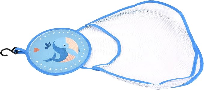 Bath Toy Organizer Bag Cute Cartoon Pattern Mesh Bath Tidy Storage Net Holder Basket Bag for Kids Bathroom Toys Polyester Material Large Capacity (Dolphin)