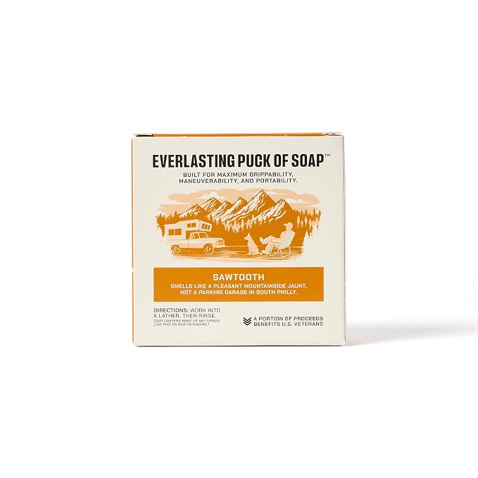Duke Cannon Supply Co. Bar Soap Puck - Men's Rounded Bar Soap with Masculine Scents - Disc-Shaped Mens Soap - Hydrating & Deep Cleaning - All Skin Types - Sawtooth, 5 oz