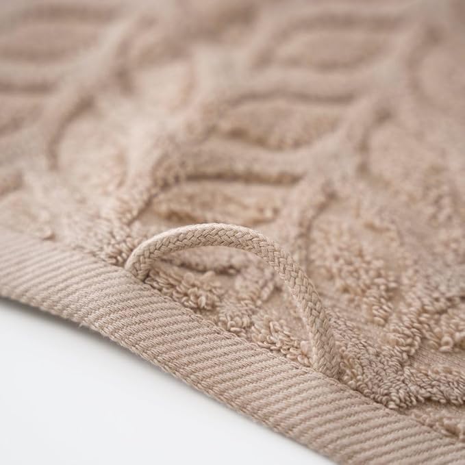 BAGNO MILANO Turkish Cotton Bath Towels, Hand Towels - Soft Plush Jacquard Collection Luxury Towels Set (Latte, Bath Sheet 35x70)