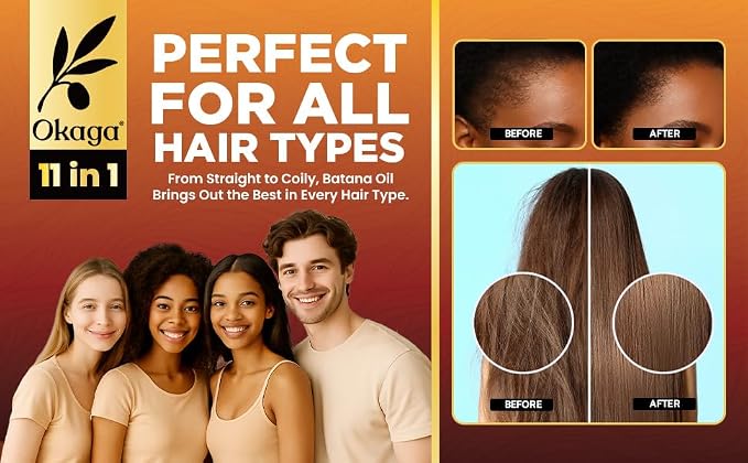 Okaga Batana Oil Shampoo & Conditioner Bundle, Citrus, 10.15 fl oz, 2 Pack | Aloe Vera, Saw Palmetto, Caffeine, Biotin, Jojoba, Pumpkin Seed, Castor, Rosemary & Hydrolyzed Rice Protein