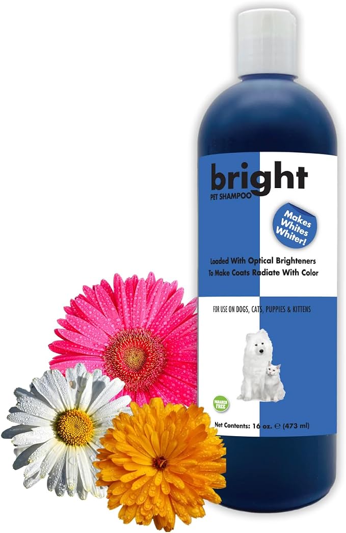 Bright-White Pet Shampoo for Dogs and Cats 16 oz. | Cruelty-Free | Paraben-Free | Biodegradable and Non-Toxic | Made in The USA