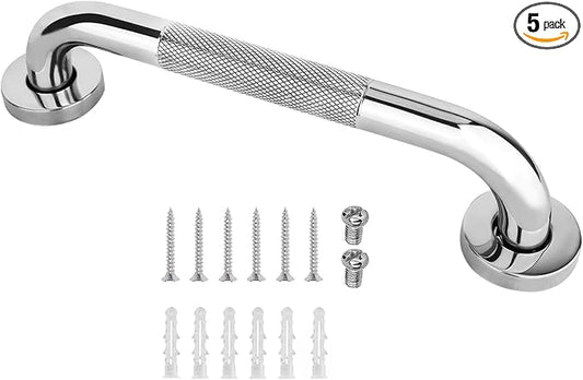 Grab Bars for Shower, 12-Inch Anti Slip Shower Handles for Elderly, Safety Shower Grab Bar, Stainless Steel Handicap Grab Bars for Bathroom(Silver)