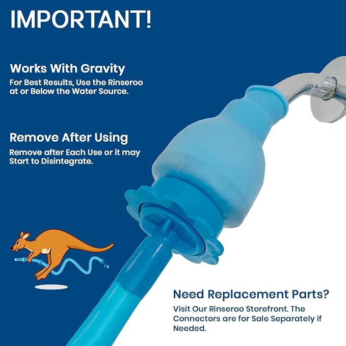 Rinseroo Dog Spot Washer – 6ft Slip-On Shower Hose for Easy Pet Rinsing, Fits Showerheads Up to 4” – Stress-Free Way to Clean Dogs Without a Full Bath, Shark Tank Product (Not for Tubs)
