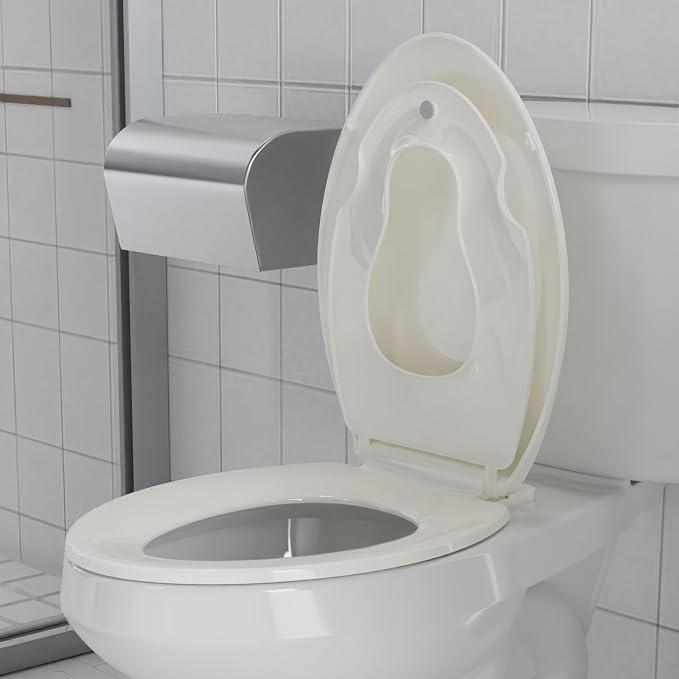 Garvee Toilet Seat with Potty Training Seat Built-In, Elongated Fit, Soft Close Lid, Slow Close Noiseless Design, American Standard Compatible