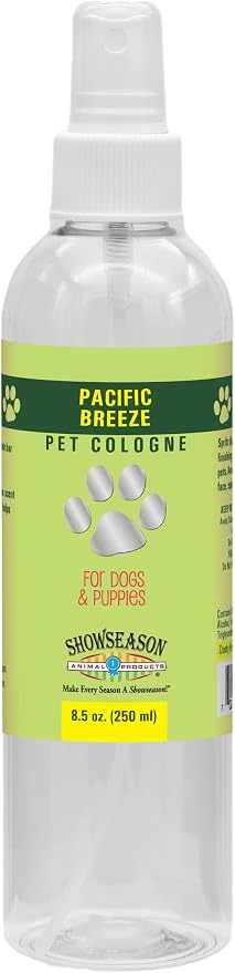 Showseason Pacific Breeze Pet Cologne 8.5 oz. For Dogs | Long-Lasting Odor Eliminator | Cruelty-Free | Paraben-Free | Biodegradable and Non-Toxic | Made in The USA