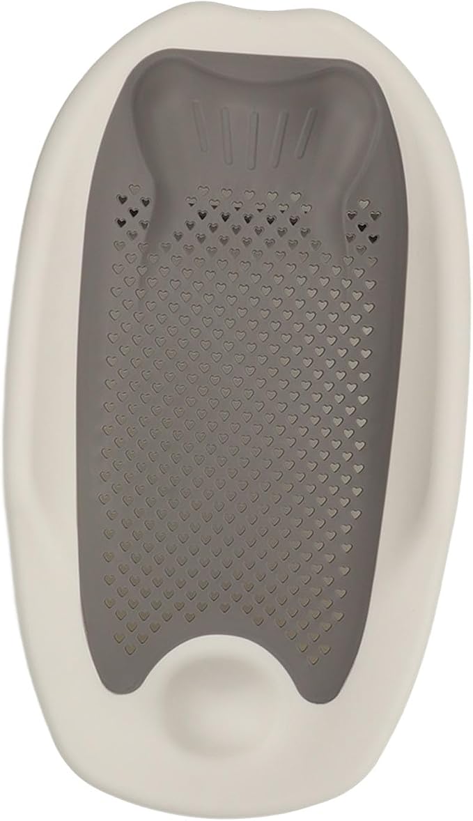 Baby Bath Support for Bathtub or Sink, Home Foldable Ergonomic Heart Shaped Sink, Rinse Tubs Hollow Pattern Infant Holder Rack Pink Bather Newborn to Toddler Tub with Three (Gray)