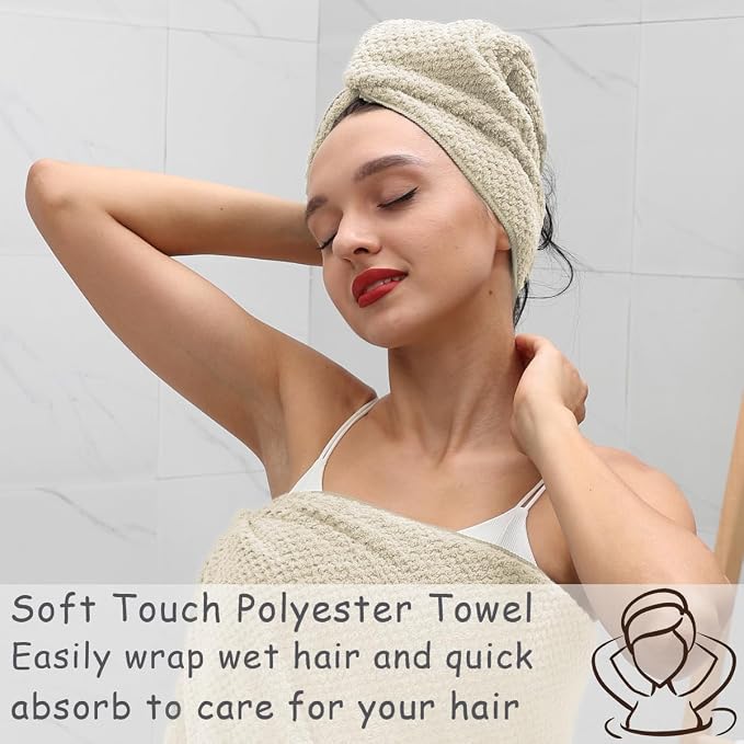 2 Pcs Camel Hand Towel Set 16"x31" Soft Highly Absorbent Quick Dry Bathroom Towels Polyester Plush Towels Set Woven Towels for Bathroom Kitchen Hotel Spa Gym