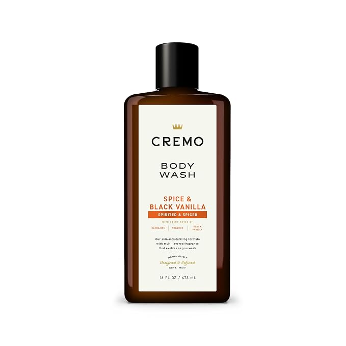 Cremo Body Wash for Men, Rich-Lathering Spice & Black Vanilla, 16 Fl Oz
