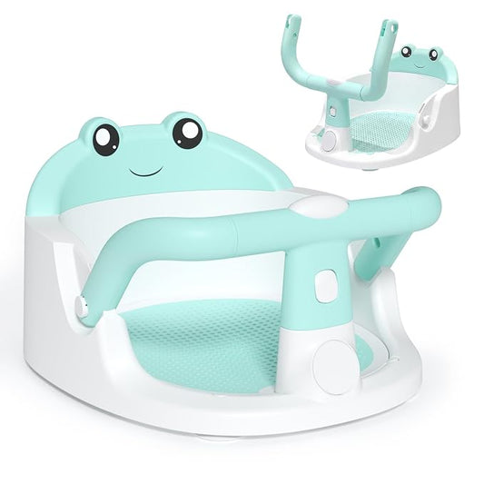 Baby Bath Seat for Babies 6 Months & Up, Non-Slip Toddler Bath Seat with Suction Cup, Safe and Comfortable Portable Infant Bathtub Chair for Bathroom, Bathtub Tub Sitting Up (Mint Green)