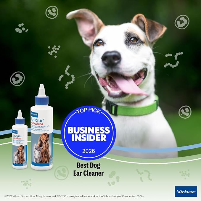 Virbac EPIOTIC® Advanced Ear Cleanser | Powerful and Gentle Cleanser For Dogs and Cats of all ages, 4 oz