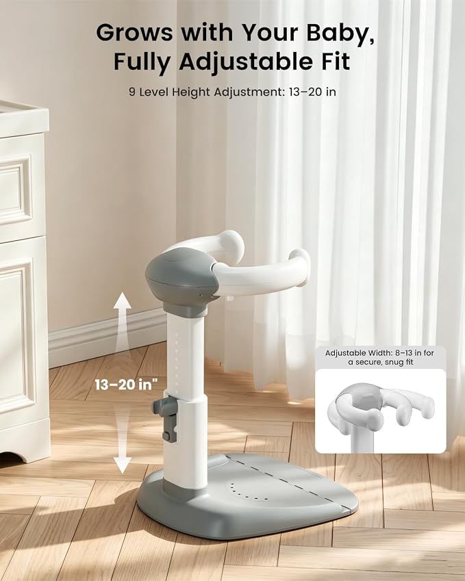 COOSEYA Baby Bath with Shower Stand Support|Anti-Pinch Soporte para Bañera de Bebé Adjustable Shower Tower and Anti-Slip for Toddler Standing Up Themselves,Ideal Gift for Infants 6-36 Months