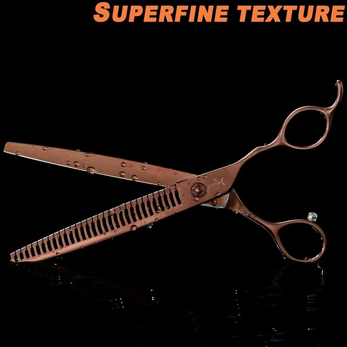 High-end Professional Dog Grooming Thinning Scissors Teeth Cutting Blending Shears Pet Texturizing Shears 7.5 Inch Extremely Very Sharp Stainless Steel Alloy For Cat Other Animals Groomer