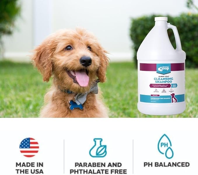 Groomer’s Goop Glossy Coat Cleansing Pet Shampoo - Deep Cleansing Formula Enhances Shine & Luster in Dog & Cat Coats, Moisturizes Skin, Rich Lather - 1 Gallon