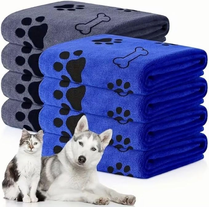 Apex Flow Microfiber Dog Towels - Pack of 8 Super Absorbent Pet Towel