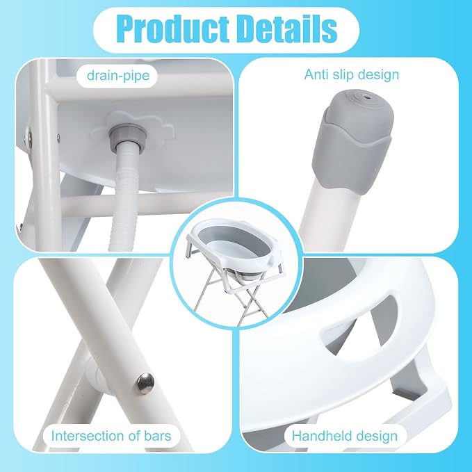 2 in 1 Dog Bathtub Dog Washing Station for Bathing and Grooming | Foldable Shower Bath Tub | Collapsible Portable Shower Bathtub for Indoor and Outdoor Small Dogs Cats Pet Grey