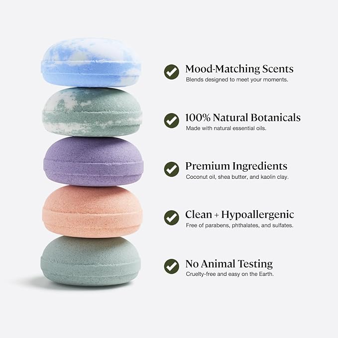 Sprig by Kohler Eucalyptus + Mint Bath Bomb, Natural Botanicals & Premium Skincare Ingredients (Shea Butter, Coconut Oil, & Kaolin Clay) to Cool and Refresh - Breathe (Pack of 2)