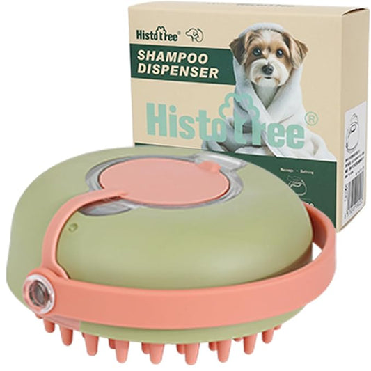 Dog Bath Brush for Bathing&Shedding Dog Shampoo Brush | Dog Washing Brush with Shampoo Dispenser(150ml),Pet Shampoo Brush for Dogs&Cats,Removes Loose Fur Dirt Deep Cleaning