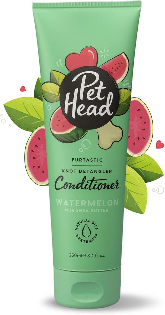 Pet Head Furtastic Dog Conditioner | Watermelon Scent | Dog Conditioner for Smelly Dogs | Knot Detangler | Care for Long Tangly Curls & Coats | Gentle Formula for Puppies | Made in USA | 8.4 fl. oz.