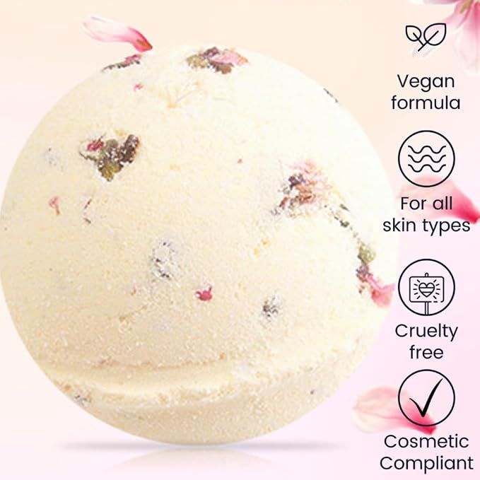 Bath Bombs for Women Spa Gift Set with Lemon Oils Sea Salt Relaxing Birthday Gift for Her Bubble Bath Skincare