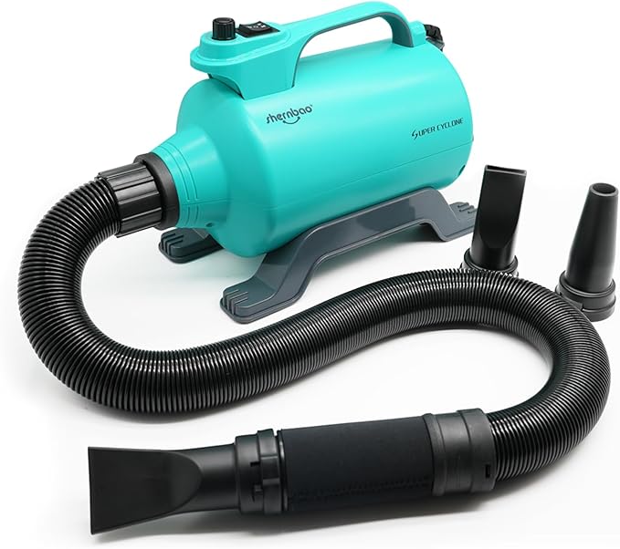 High Velocity Professional Dog Pet Grooming Hair Drying Force Dryer Blower 5.0HP (Super Cyclone) SHD-2600P (Green) | Super cyclone 5.0HP high velocity blower dryer for professional dog pet grooming, Green SHD-2600P