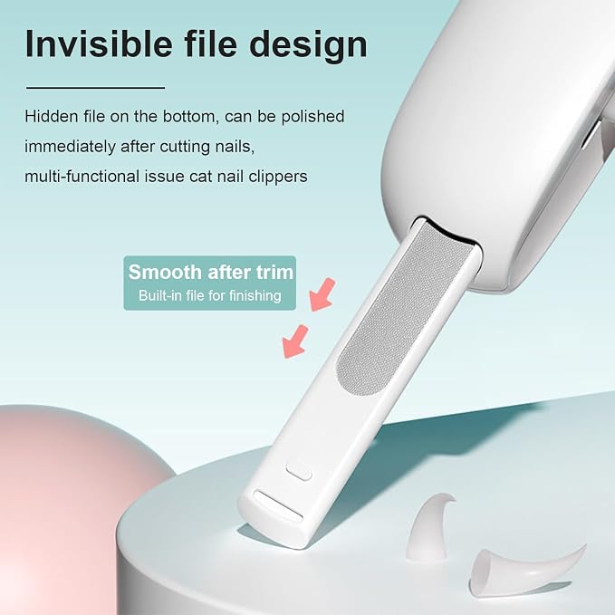 Cat Nail Clipper and Trimmer with 3 Adjustable Safety Levels Trimming Hole, Professional Indoor Kitten Supplies, Puppy Grooming Tools, with Debris Catcher & Hidden Nail File Blue