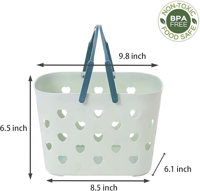 Portable Shower Caddy with handle Plastic Shower Basket Organizer, Green | Bathroom Caddy Storage Tote Cleaning Supply Caddy for College Dorm, Kitchen, Pantry, Garage