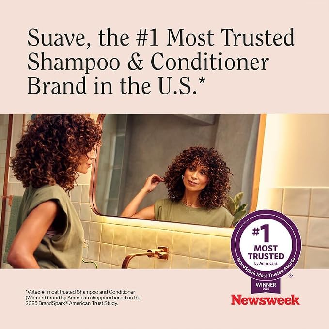 Suave Keratin Infusion Shampoo and Conditioner, Smoothing – Anti-Frizz Hair Products for Women & Men, 12.6 Oz Ea