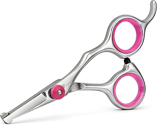 Fcysy 4.5 Inch Dog Grooming Scissors with Safety Round Tips (4.5 IN Cherry)
