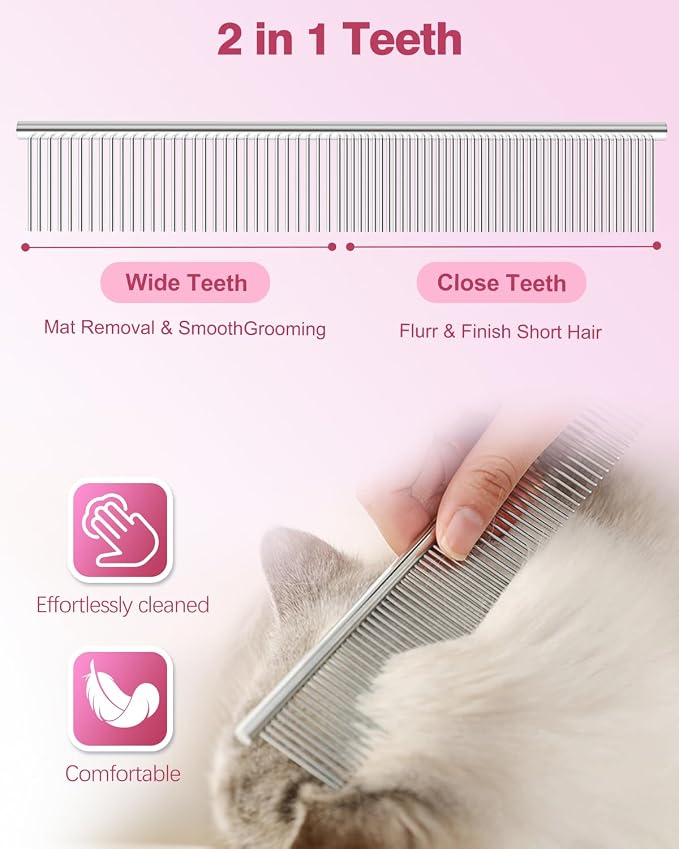 Furry Professional Pet Grooming Scissors with Safety Round Heads - 6 in 1 Curved Scissors for Dogs and Cats