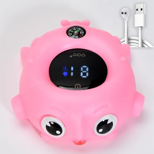 Baby Bath Thermometer - Digital Floating Water Thermometer with LED Display & Color Temperature Alerts, Rechargeable Bath Toy for Infant Bathtub Safety, Newborn Bath Essentials Gift
