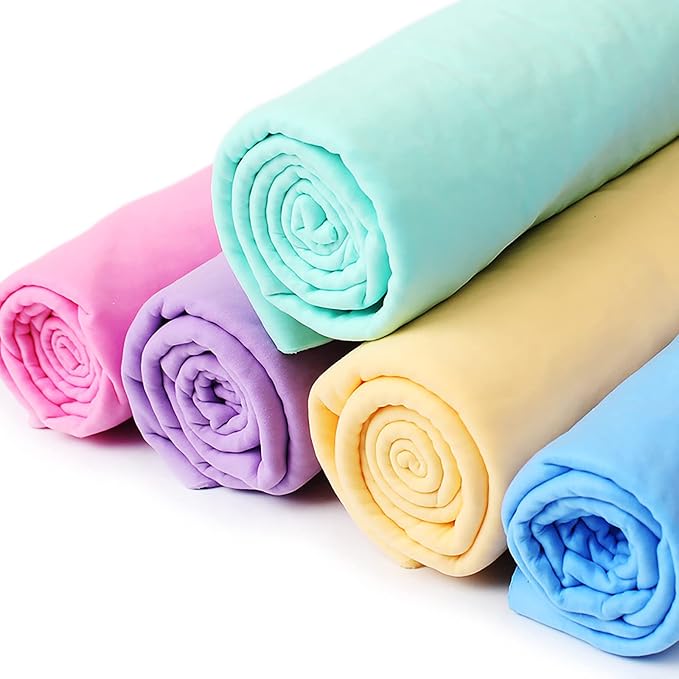 GabeFish 3 PCS Shammy Dog Towel, Quick Dry, Super Absorbent Towel for Cats, Pet Bath Towel for Drying Dogs (Random, Large: 25 x 16 x 0.07 in (66 x 43 x 0.2cm))
