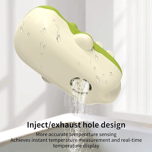 Ba by Bath Thermometer Digital Monitor, Crocodile LED Digital Bath Temperature Thermometer Gauge, Floating Measure Water-Spraying Toy with Screen for Bathroom Shower Pool Spa Hotel