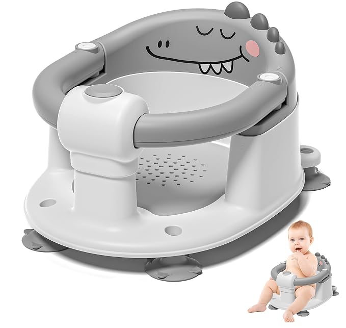 Baby Bath Seat for Babies 5 Months & Up - Non-Slip Bath Seat for Sitting Up, Soft Cushion & Compact Design, Toddler Bathtub Seat