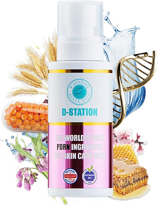 D-STATION PDRN Pet Skin Care Mist Spray – Anti-Static, Deodorizing, Moisturizing, Itch Relief & Nourishes Skin & Coat for Dogs & Cats (5.07 oz)
