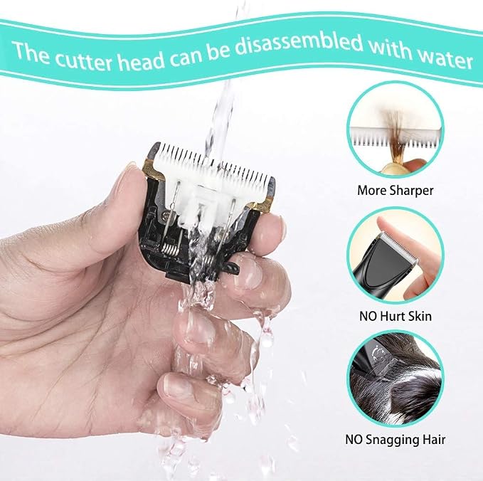 Pet Republique Cordless Dog Shaver Trimmer Kit with Additional Scissor and Hand Comb - Hair Clippers for All Fur Type & All Size Dogs Cats and Pets