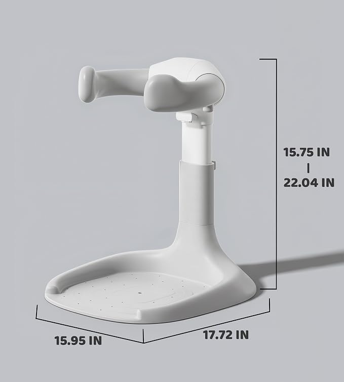 Baby Bath Stand, Foldable Standing Bathtub for Baby, Shower Stand and Bath Support for Infants and Toddlers (6–36 Months), Non-Slip Adjustable Baby Standing Support, Grey