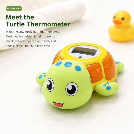 Lying Sea Turtle Water Proof Baby Bath Thermometer Used for Infant Baby Bath,Floating Toy Safety Temperature Water Thermometer, BPA Free, Baby Gift，New Baby Essentials，Animal Design