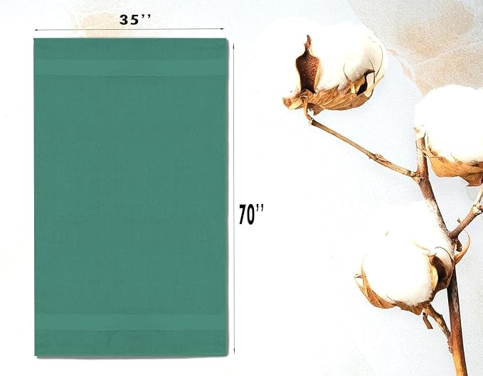 100% Cotton Luxury Bath Sheets - Pack of 2 (35" x 70") | Super Soft, Quick-Dry & Highly Absorbent Towels for Bathroom, Home, Spa & Gym (Dusty Green)