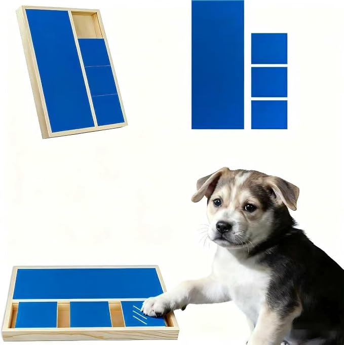 Dog Nail Scratch Pad with Treat Box, Solid Wood Nail Filing Board that Trims Nails Naturally Without Clippers for Dogs that Hate Nail Cutting, Indoor and Outdoor Training Tool (Blue) | Features removable interior dividers for flexible treat placement a...