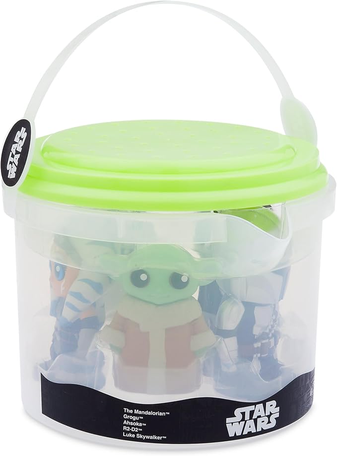 Disney Store Official Star Wars: The Mandalorian Bath Toys Set - Includes 5 Detailed Toys with a Straining Storage Bucket - Bath Time Fun and Water Play Set for Kids