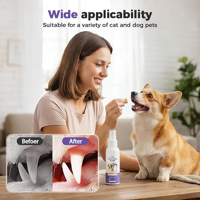 Dog Breath Freshener, Dog Dental Care Spray & Teeth Cleaning Spray, Natural Breath Freshener, Supports Daily Oral Hygiene, Support Clean Teeth and Promote Healthy Gums (1)