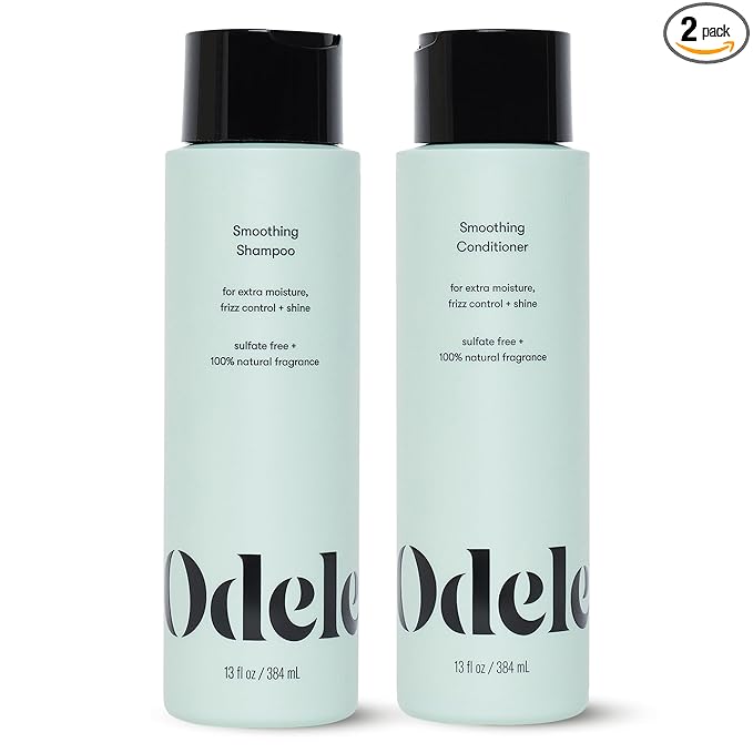 Odele Smoothing Sulfate-Free Shampoo & Conditioner Set, 13 fl oz Each | Color-safe, salon-grade, dermatologist-tested duo tames frizz, smooths flyaways, & adds shine for medium to coarse hair