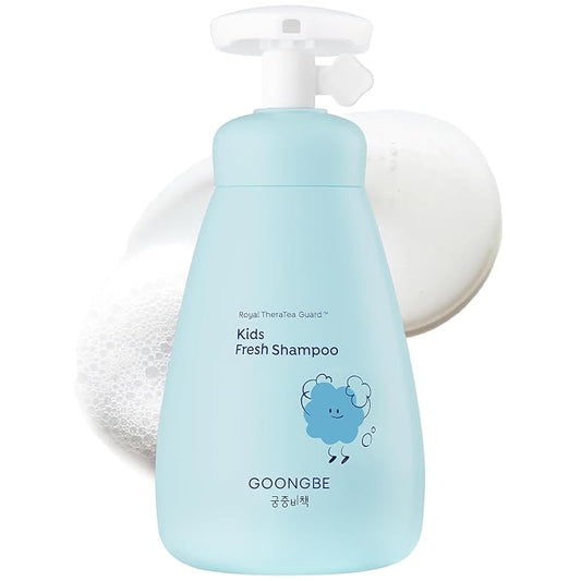 GOONGBE Kids Fresh Shampoo – Oily Scalp Deep Cleanse for Active Kids – Micellar Purifying with Moringa Extract – Silicone-Free Low pH, Allergen-Free, Korean K-Beauty Scalp Care, 10.1oz