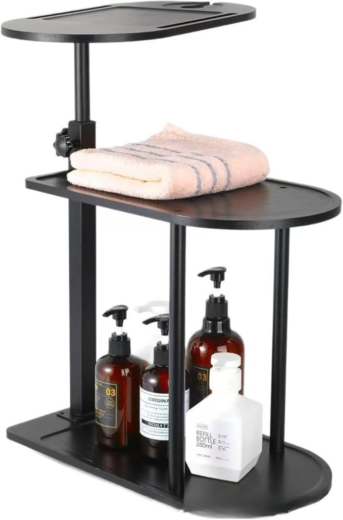 Bath Tub Tray Table, 3 Layer Freestanding Bamboo Bath Tray for Tub Bathtub & Bathroom Accessories, Spa Organizer for Tub Side Use, 8.66 x 15.74 x 34 inches